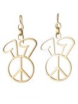 NATASHA ZINKO Earrings | Peace Bunny Earrings Gold - Womens